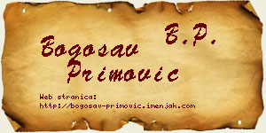 Bogosav Primović vizit kartica